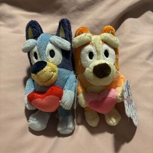 Set of 2 Bluey and Bingo Valentine’s Stuffed Keychain Bagcharms